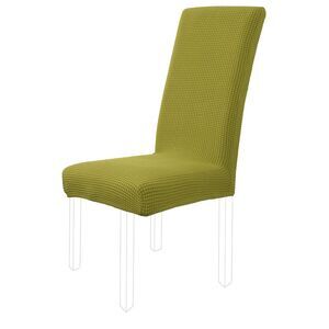 Knit Stretch Dining Chair Cover Slipcover Removable Chair Protector Yellow Green